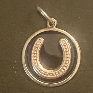 Authentic Lola small black horseshoe pendant